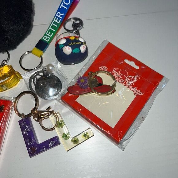Keychain Lot Of 10 New-Preowned Bundle Keyring Resellers Flea market Collectors - Picture 4 of 6